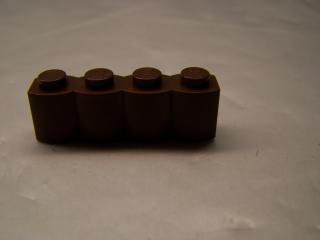 Lego Brick upravené 1 × 4 tvarovaná hnědá