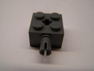 Lego Brick upravené 2 × 2 s nopem otvorem pro křížovou tyč tmavě modrošedá