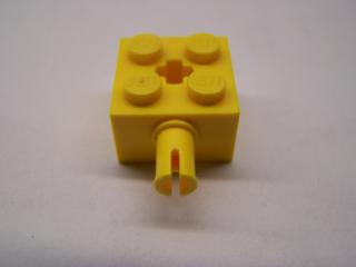 Lego Brick upravené 2 × 2 s nopem otvorem pro křížovou tyč žlutá