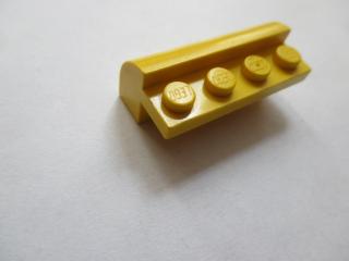 Lego Brick upravené 2 × 4 × 1 1/3 zakřivený vrchol žlutá