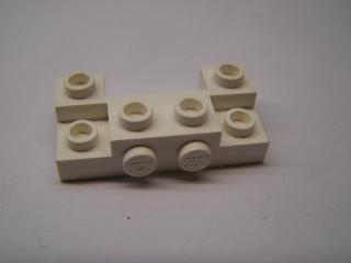 Lego Brick upravené 2 × 4 - 1 × 4 s 2 zapuštěnými nopy na straně oblouk bílá