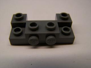 Lego Brick upravené 2 × 4 - 1 × 4 s 2 zapuštěnými nopy na straně oblouk tmavě mo