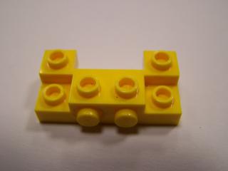 Lego Brick upravené 2 × 4 - 1 × 4 s 2 zapuštěnými nopy na straně oblouk žlutá