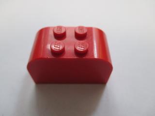 Lego Brick upravené 2 × 4 × 2 dvojitý zakřivený vrchol červená,lego brick,
