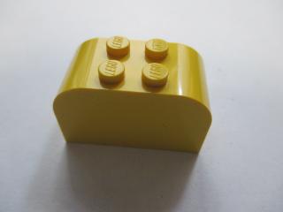 Lego Brick upravené 2 × 4 × 2 dvojitý zakřivený vrchol žlutá,lego brick,