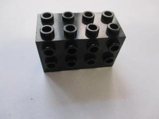 Lego Brick upravené 2 × 4 × 2 s nopy na stranách černá