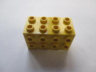 Lego Brick upravené 2 × 4 × 2 s nopy na stranách žlutá