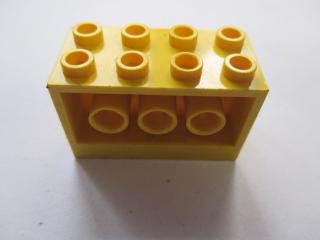 Lego Brick upravené 2 × 4 × 2 s otvory na stranách žlutá