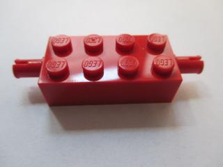 Lego Brick upravené 2 × 4 s držákem červená
