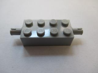 Lego Brick upravené 2 × 4 s držákem světle modrošedá