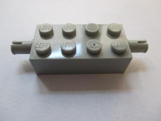 Lego Brick upravené 2 × 4 s držákem světle šedá