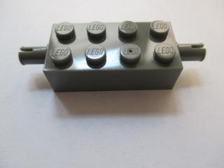 Lego Brick upravené 2 × 4 s držákem tmavě šedá