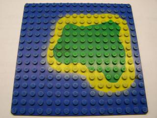 Lego Deska baseplate 16 × 16 ostrov na modré vodě