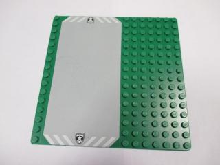 Lego Deska baseplate 16 × 16 příjezdová cesta s vzorem policie zelená