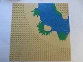 Lego Deska baseplate 32 × 32 7 nopů modrá řeka s zeleným vzorem tělová