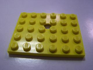 Lego Deska upravená 5 × 6 žlutá s otvorem