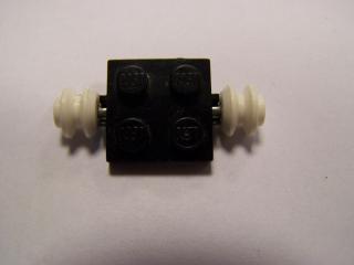Lego Disk placaté upravené 2 × 2 s bílými koly pro pneumatiku černá