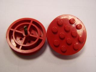 Lego Disk starý typ s 12 nopy náprava vačka pro motor červená