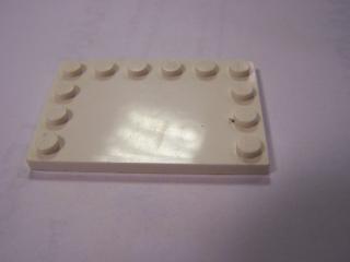 Lego Dlaždice upravená 4 × 6 s nopy na hranách bílá