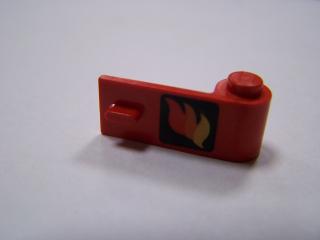 Lego Dveře 1 × 3 × 1 pravé s vzorem hasičského loga červená