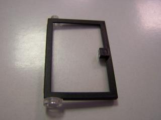 Lego Dveře 1 × 4 × 5 levé s průhledným čirým sklem černá