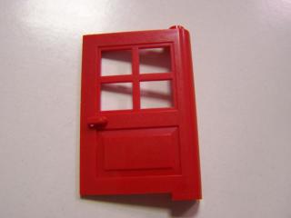 Lego Dveře 1 × 4 × 5 se 4 okeníma tabulema červená