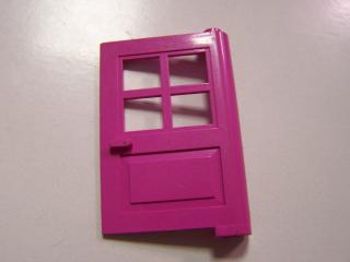 Lego Dveře 1 × 4 × 5 se 4 okeníma tabulema tmavě růžová