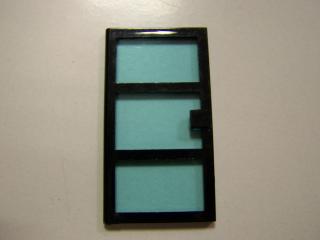 Lego Dveře 1 × 4 × 6 s 3 okení tabule a průledné světle modré sklo černá