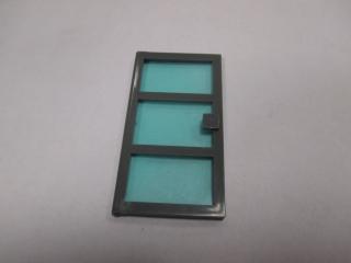 Lego Dveře 1 × 4 × 6 s 3 okení tabule a průledné světle modré sklo tm modrošedá