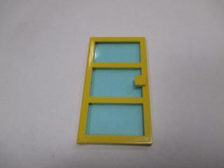 Lego Dveře 1 × 4 × 6 s 3 okení tabule a průledné světle modré sklo žlutá