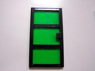 Lego Dveře 1 × 4 × 6 s 3 okení tabule a průledné zelené sklo černá