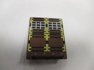 Lego Dveře 2 × 5 × 5 otočný držák plochý základ s vzorem Ninja hnědá