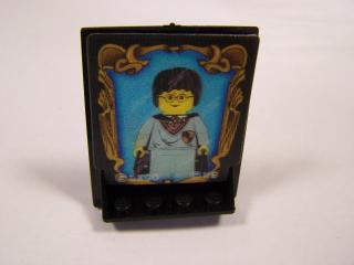 Lego Dveře 2 × 5 × 5 otočný držák základní s portrétem Harry Potter černá