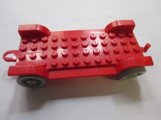 Lego Fabuland auto podvozek 12 × 6 starý s háčkem červená