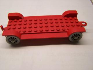 Lego Fabuland auto podvozek 14 × 6 starý s háčkem červená
