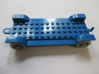 Lego Fabuland auto podvozek 14 × 6 starý s háčkem modrá
