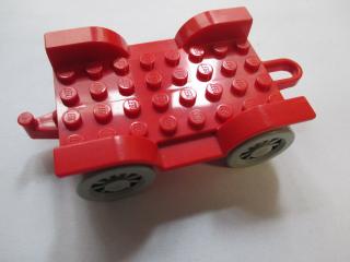 Lego Fabuland auto podvozek 8 × 6 s háčkem červená