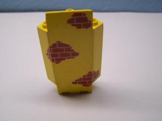 Lego Hradová Rohová Stěna se vzorem roztroušených kamenů 3 × 3 × 6 žlutá