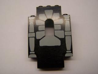 Lego Hradová Stěna s kameným oknem a dvěma sloupy 2 × 5 × 6 černá