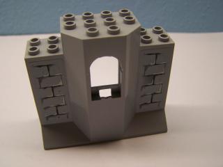 Lego Hradová stěna s oknem a nálepkou kamenů 3 × 8 × 6 světle modrošedá