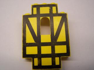 Lego Hradová Stěna se vzorem černých čar 2 × 5 × 6 žlutá