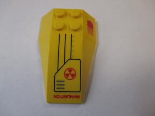 Lego Klín 6 × 4 trojitý zakřivený s nálepkou radioaktivity žlutá