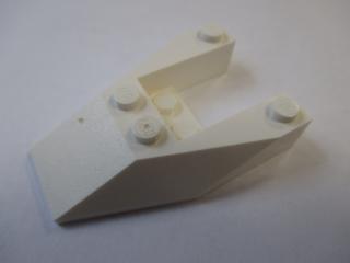 Lego Klín 6 × 4 výřez bez nopových zářezů bílá
