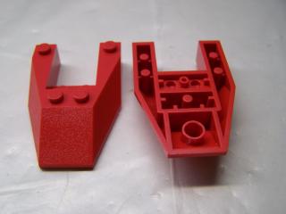 Lego Klín 6 × 4 výřez bez nopových zářezů červená