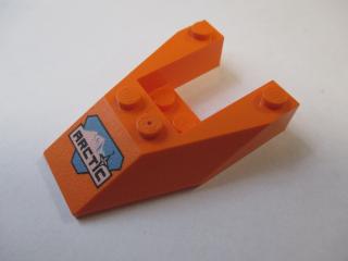 Lego Klín 6 × 4 výřez bez nopových zářezů s potiskem arctic oranžová