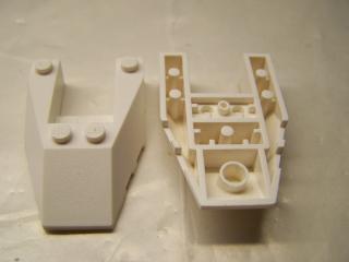 Lego Klín 6 × 4 výřez s nopovými zářezy bílá