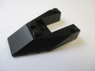 Lego Klín 6 × 4 výřez s nopovými zářezy černá