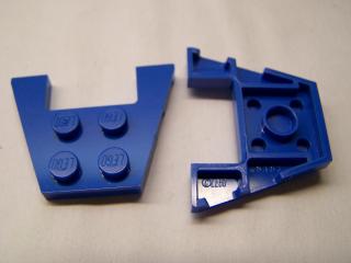 Lego Klín placaté 3 × 4 se zářezy modrá