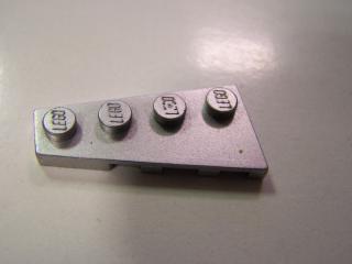 Lego Klín, placaté 4 × 2 kovově stříbrná, levý