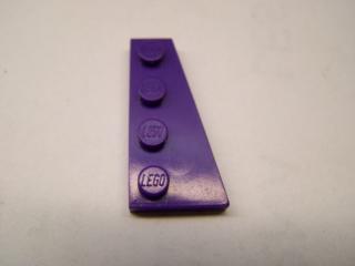 Lego Klín, placaté 4 × 2 tmavě fialová, pravý